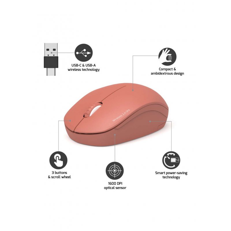 Port Designs 900542 souris Ambidextre RF sans fil Optique 1600 DPI