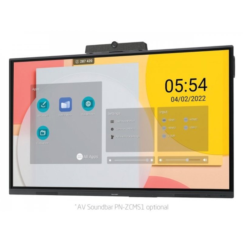 Sharp PNL752B computer monitor 190.5 cm (75") 3840 x 2160 pixels 4K Ultra HD LCD Touchscreen Multi-user Black