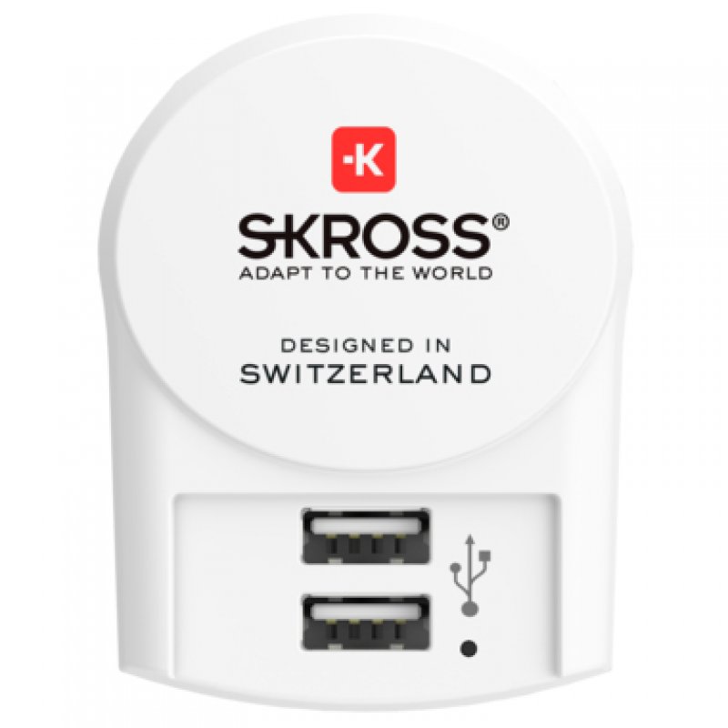 Chargeur Secteur Skross Europe Vers X2 Sortie Usb Blanc
