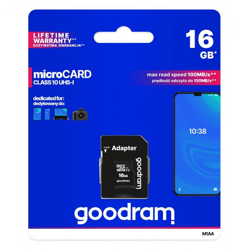 Goodram M1AA 16 Go MicroSDHC UHS-I Classe 10
