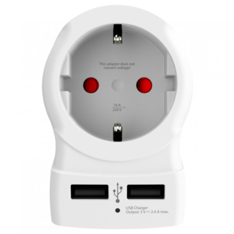 Skross 1500280 adaptateur prise d'alimentation Type G (Royaume-Uni) Type C (Europlug)+Type F