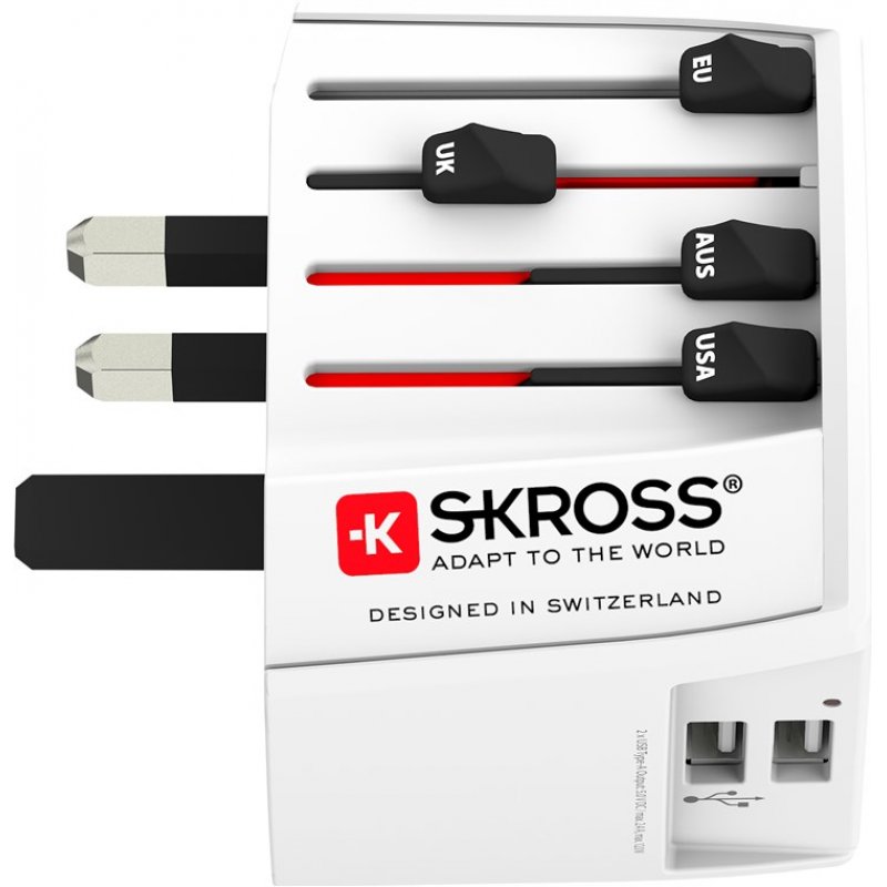 Skross 61664 adaptateur prise d'alimentation Universel Blanc