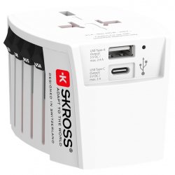 Skross 60572 adaptateur prise d'alimentation Universel Blanc