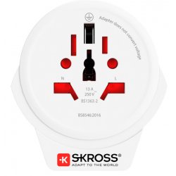 Skross 1.500266 adaptateur prise d'alimentation Type F Universel Blanc