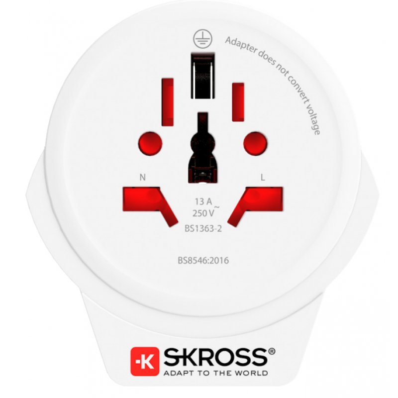 Adaptateur Secteur Skross Monde À Europe 1 Port Usb Blanc