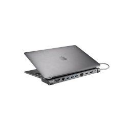 Support Macbook Type C Xtrememac Station Hub 13 Connecteurs Gris