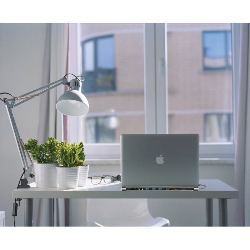 Support Macbook Type C Xtrememac Station Hub 13 Connecteurs Gris