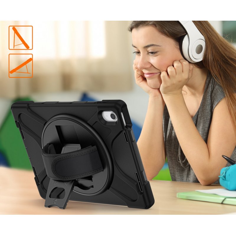 REINFORCED CASE WITH SHOULDER STRAP ROTATING HANDLE AND STAND