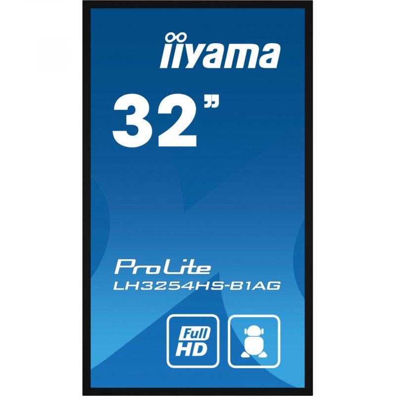 iiyama LH3254HS-B1AG Signage Display Digital signage flat panel 80 cm (31.5") LCD Wi-Fi 500 cd/m² Full HD Black Built-i
