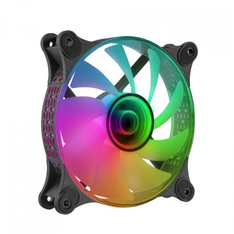 Mars Gaming MF-3D Black ARGB Fan 360° 12cm 3D Infinity Mirror Anti-vibration System Ultra-quiet Full Compatibility