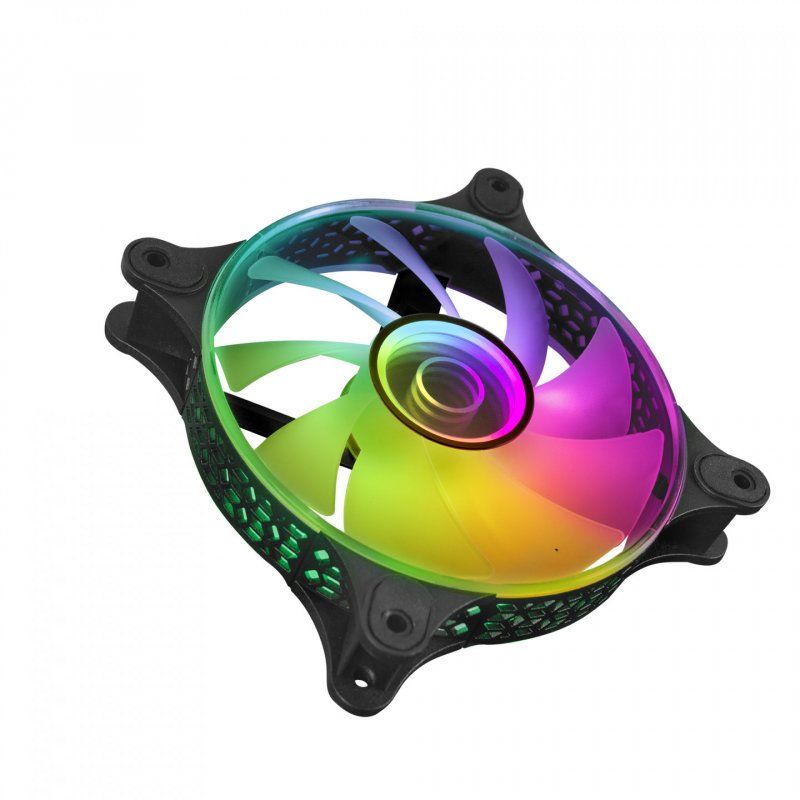 Mars Gaming MF-3D Black ARGB Fan 360° 12cm 3D Infinity Mirror Anti-vibration System Ultra-quiet Full Compatibility