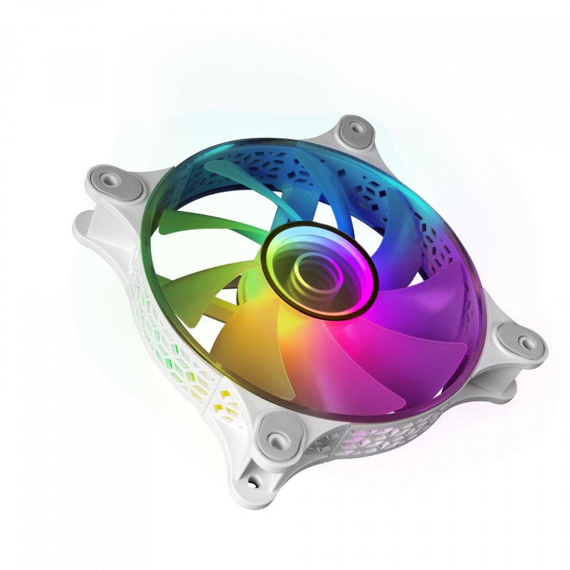 Ventilateur boitier Mars Gaming MF-3D RGB - 12cm (Blanc)