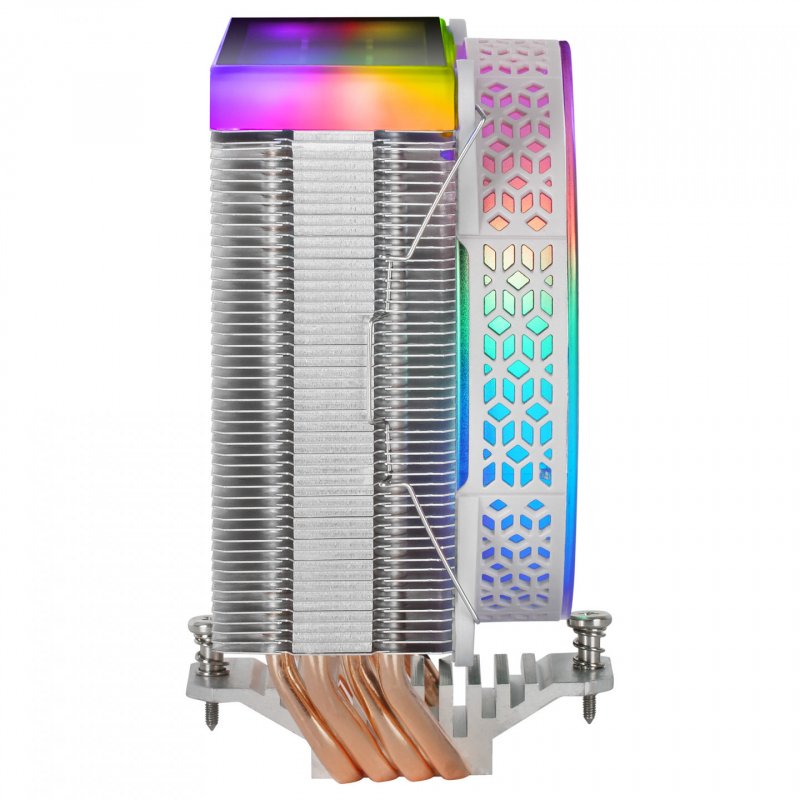 Mars Gaming MCPU-VR White CPU Heatsink Dual Infinity Mirror ARGB 4 HCT Heatpipes 180W TDP Ultra-quiet PWM 12cm Fan