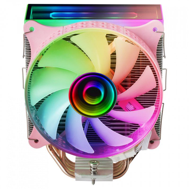 Mars Gaming MCPU-VR Pink CPU Heatsink Dual Infinity Mirror ARGB 4 HCT Heatpipes 180W TDP Ultra-quiet PWM 12cm Fan