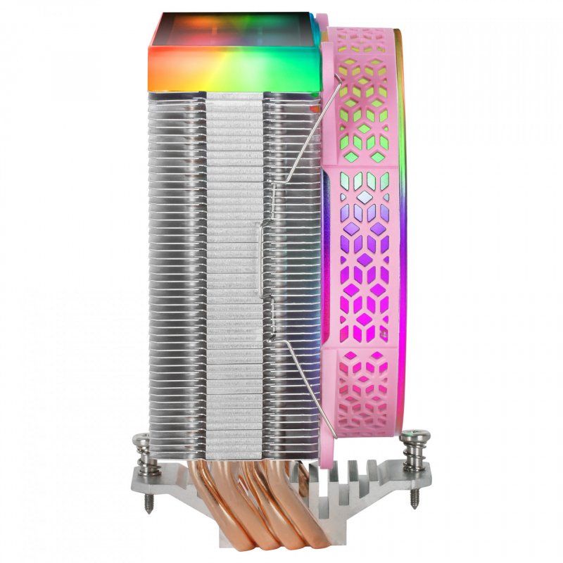 Mars Gaming MCPU-VR Pink CPU Heatsink Dual Infinity Mirror ARGB 4 HCT Heatpipes 180W TDP Ultra-quiet PWM 12cm Fan