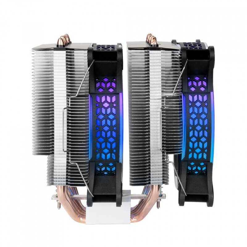 Mars Gaming MCPU-XT Black CPU Heatsink Dual Tower Cooling 6 HCT Heatpipes TDP 300W 2 ARGB PWM 12cm Fans