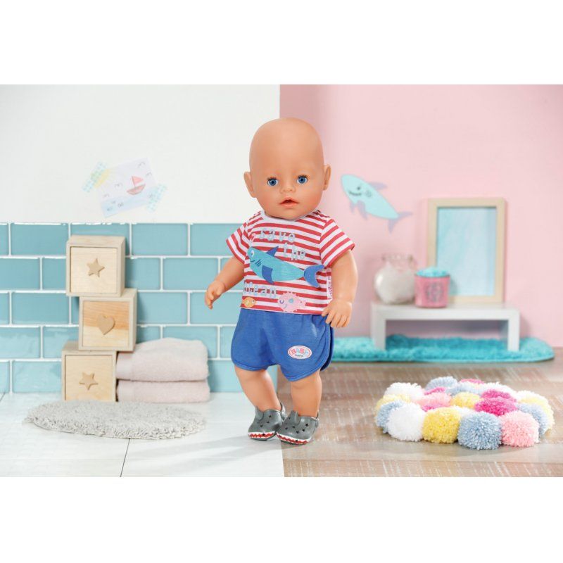 BABY born Bath Pyjamas wShoes blue 43cm Pyjama de poupée