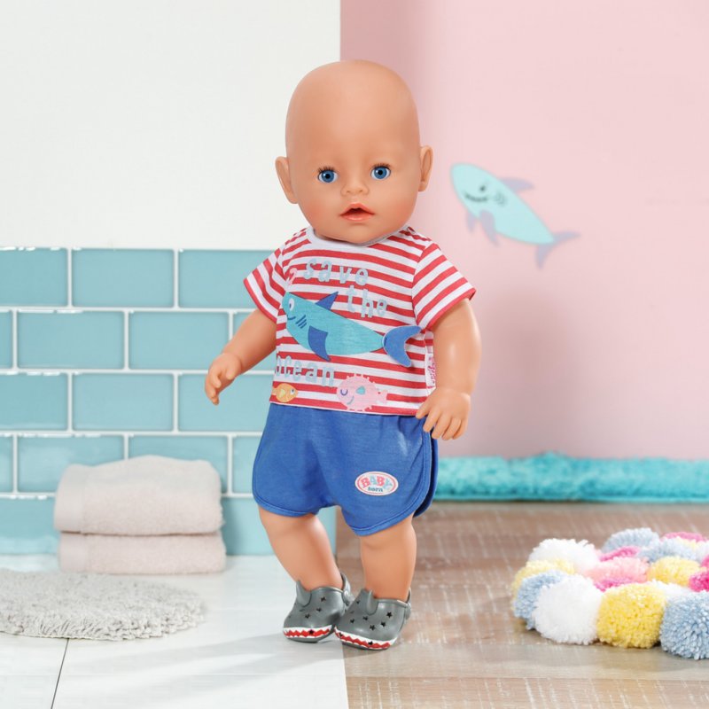 BABY born Bath Pyjamas wShoes blue 43cm Doll pajama