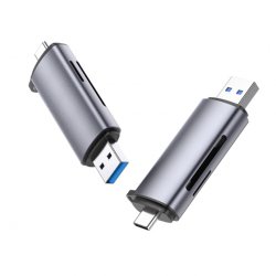 UGREEN USB + USB-C Adapter Card Reader SD + microSD (gray)
