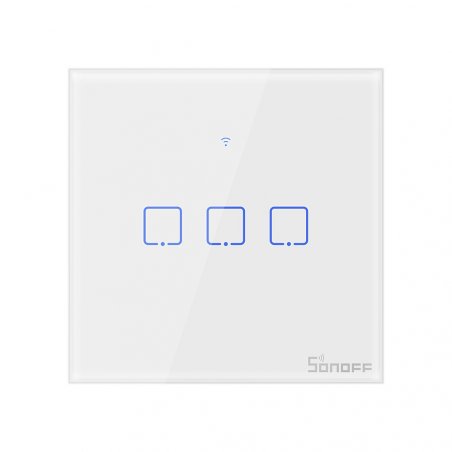 Sonoff T0EU3C interrupteur d'éclairage Verre trempé, Polycarbonate (PC) Blanc