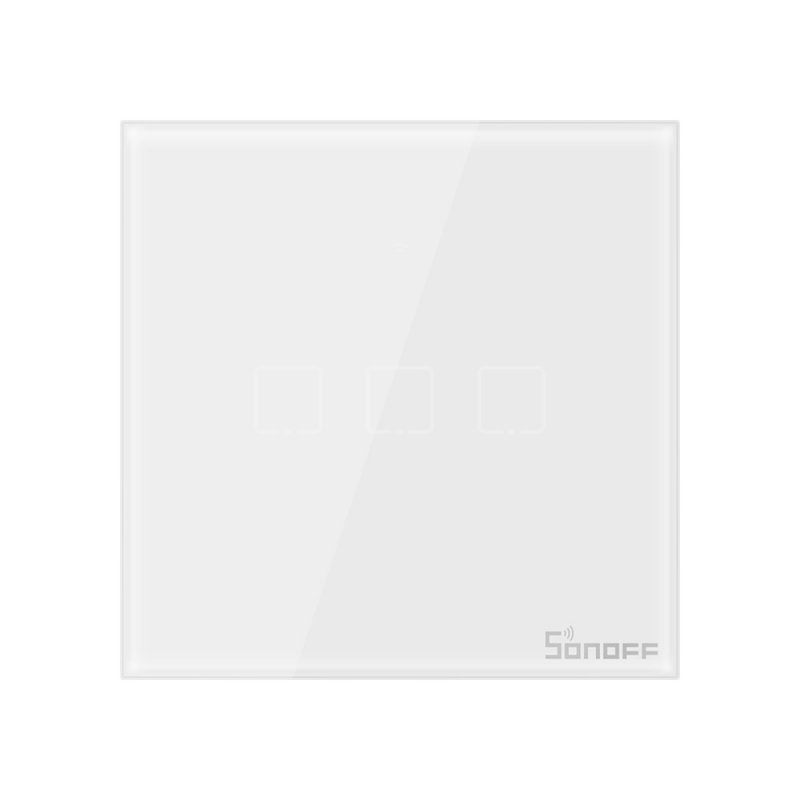 Sonoff T0EU3C interrupteur d'éclairage Verre trempé, Polycarbonate (PC) Blanc