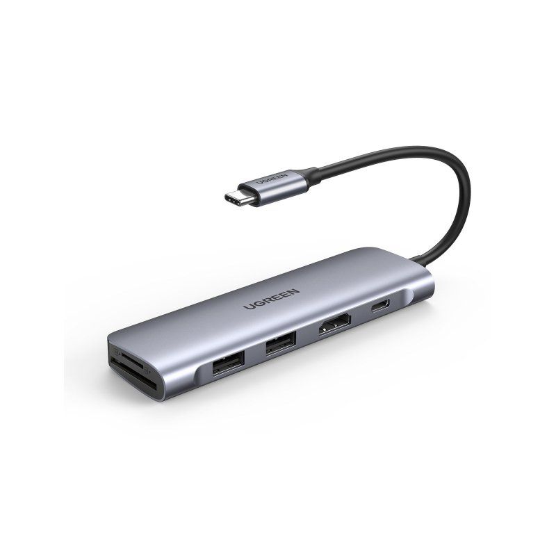 Ugreen 6-in-1 USB C PD USB 3.2 Gen 1 (3.1 Gen 1) Type-C Silver