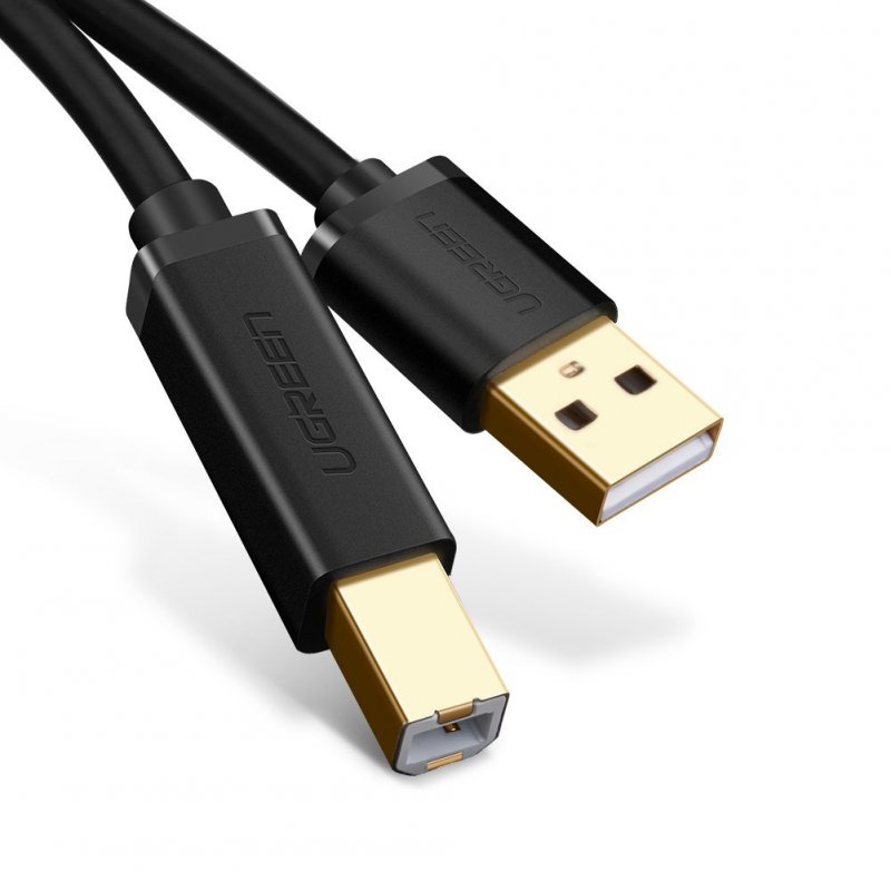 UGREEN US135 USB 2.0 A-B printer cable, gold plated, 3m (black)