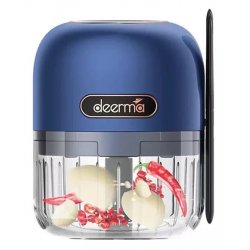 Deerma JS100 hachoir électrique 0,15 L 40 W Noir, Bleu, Transparent