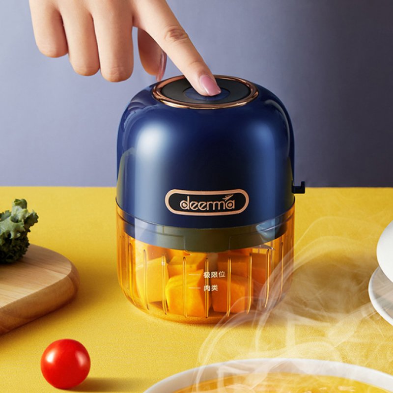 Deerma JS100 electric food chopper 0.15 L 40 W Black, Blue, Transparent