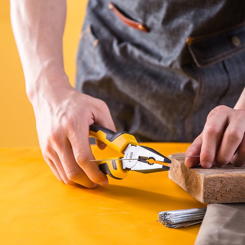 Combination pliers 8" Deli Tools EDL2008 (yellow)