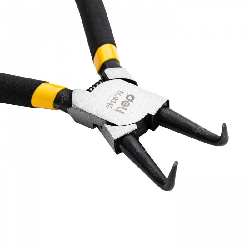 Bent Interior Circlip Pliers 7" Deli Tools EDL0343 (black)