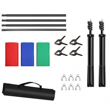 Puluz Photo studio background support 2x3m + Backdrops 3 pcs PKT5205