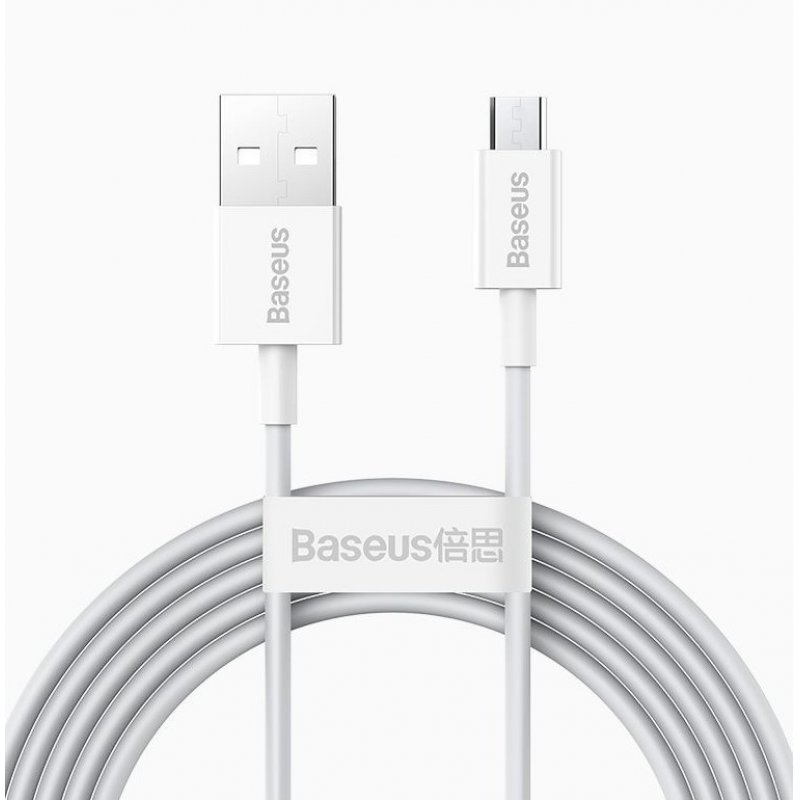 Baseus Superior câble USB 2 m USB 2.0 USB A Micro-USB A Blanc
