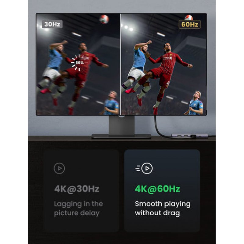 Ugreen 6-in-1 USB-C Hub USB Type-C Silver