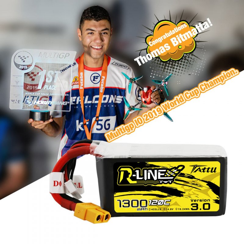 Akumulator Tattu R-Line Version 3.0 1300mAh 14,8V 120C 4S1P XT60