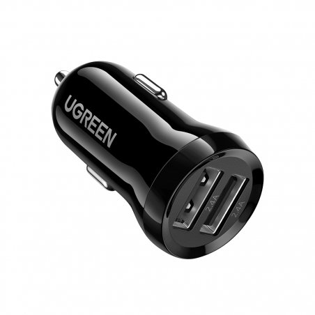 UGREEN car charger ED018, 2x USB, 24W (black)