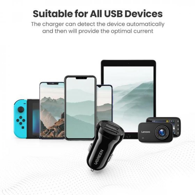 Ugreen 50875 mobile device charger MP4, Mobile computer Black Cigar lighter Auto