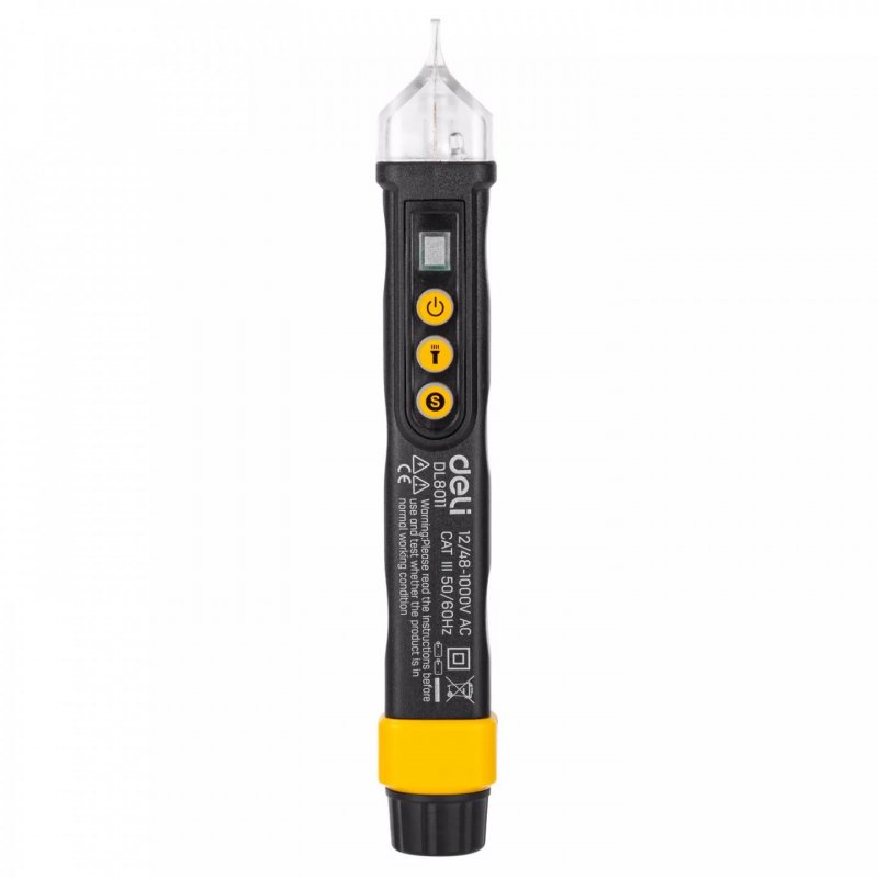Deli Tools EDL8011 line voltage detector 12 - 1000 V Black, Yellow