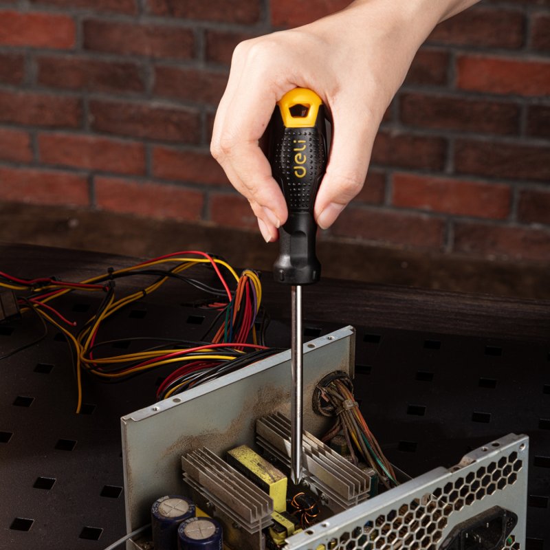 Deli Tools EDL626100 Tournevis manuel Unique Tournevis plat