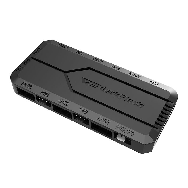 Darkflash RC2 RGB PWM Fan control box for computer + remote controller (black)