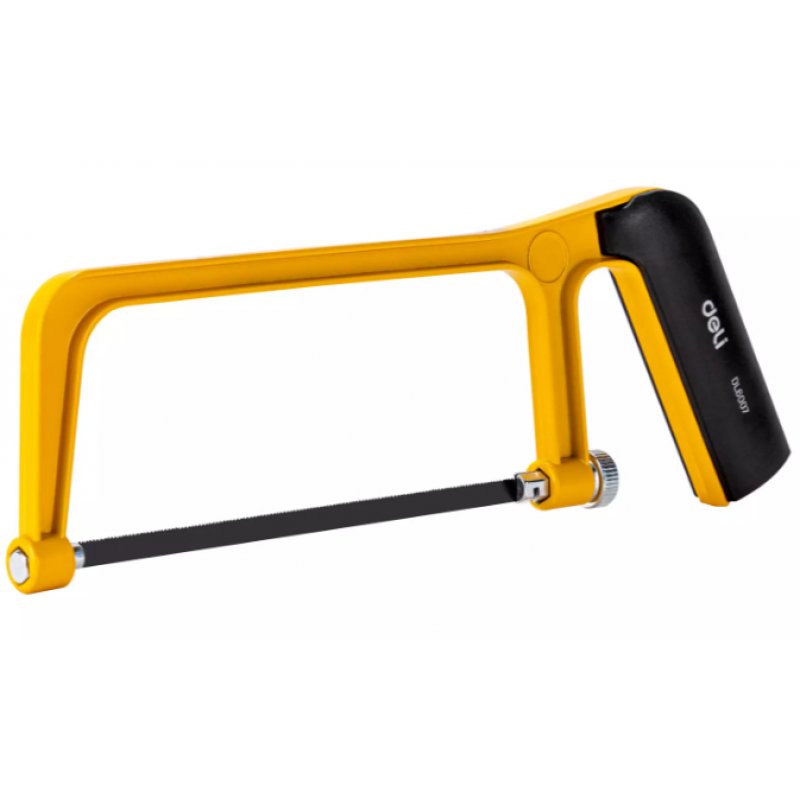 Deli Tools Mini Hacksaw Scie à métaux 15 cm Noir, Jaune