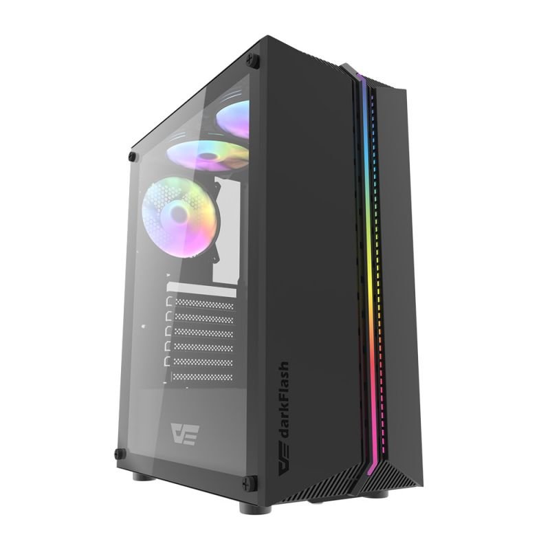 Darkflash DK151 computer case LED with 3 fan (black)