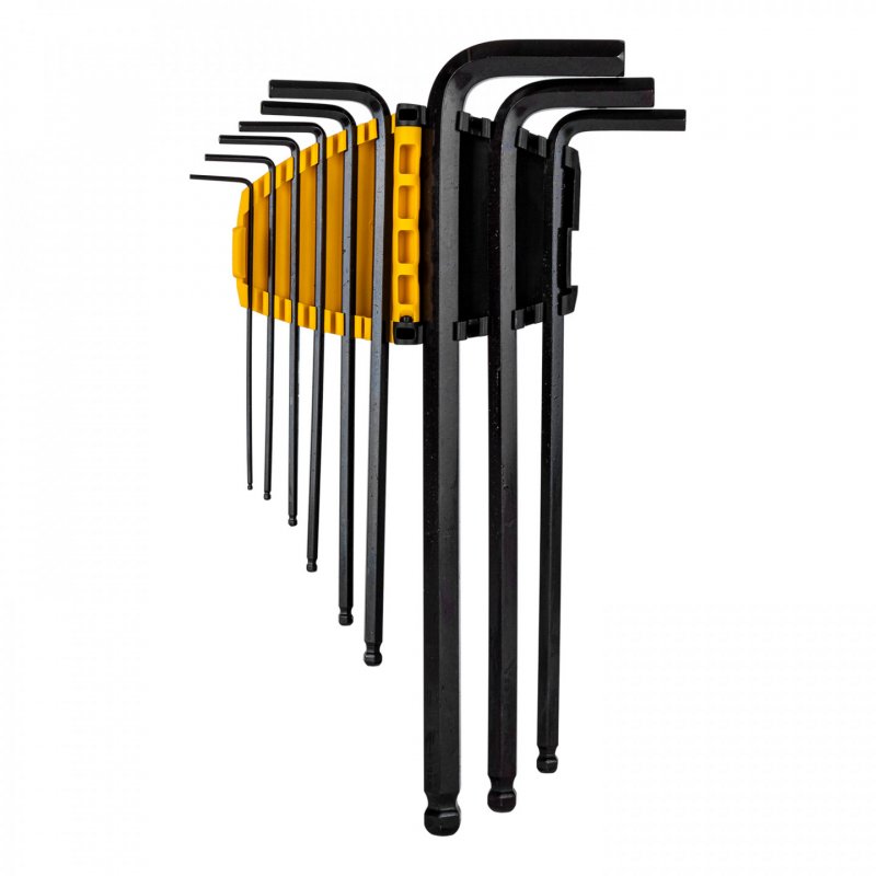 Extra-Long Ball End Hex Key Set Deli Tools EDL232309H, 1.5-10mm, 9pcs