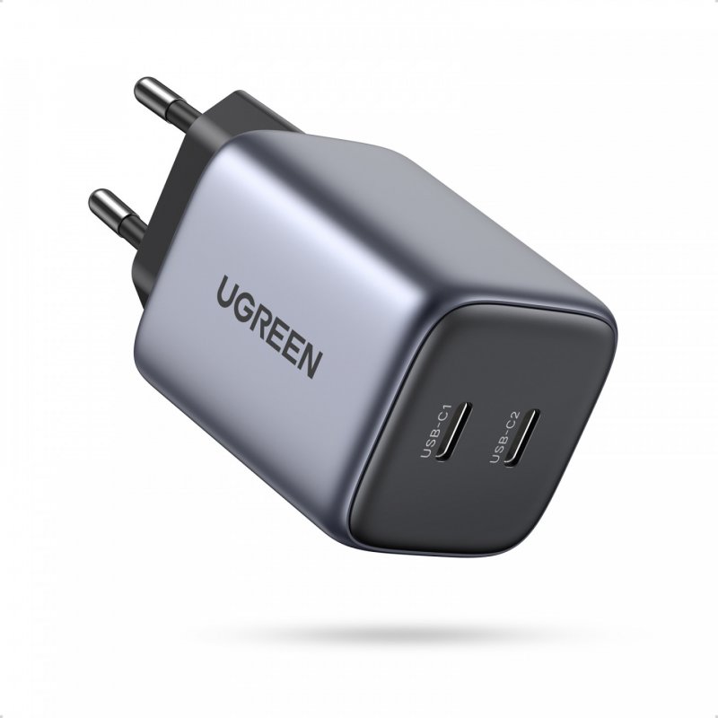 UGREEN CD294 charger, 2x USB-C, GaN, PD3.0, QC4.0, 45W (Grey)