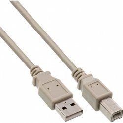 InLine 34510H câble USB 1 m USB A USB B Beige