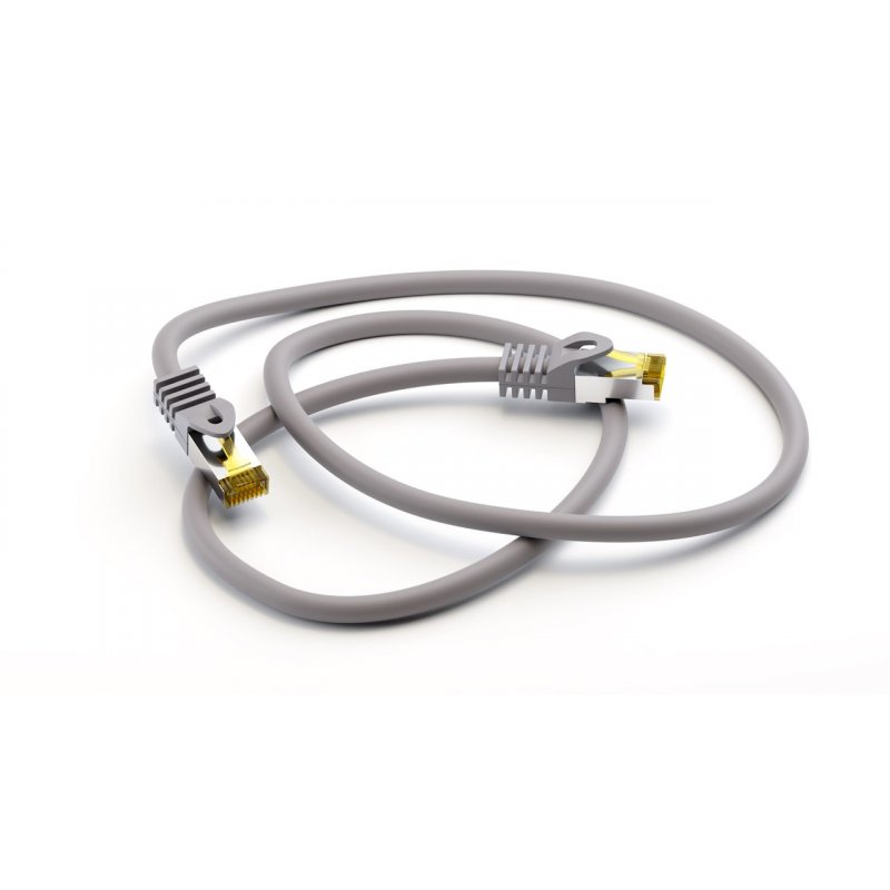 Goobay RJ45 Patch Cord CAT 6A S/FTP (PiMF), 500 MHz, with CAT 7 Raw Cable, grey, 25m