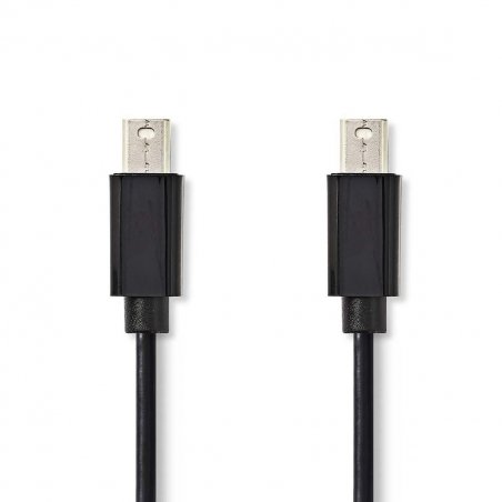 Nedis 2,0 m Mini DisplayPort Kabel, Schwarz [Mini DisplayPort-Stecker - Mini DisplayPort-Stecker]