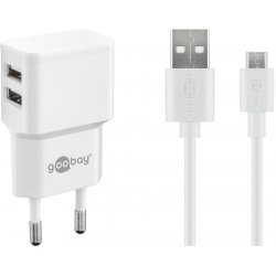 Goobay Micro USB Dual Ladeset 2,4 A [weiß]