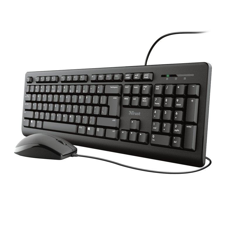 Trust Primo clavier Souris incluse USB Allemand Noir
