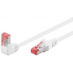 Goobay CAT 6 Patchkabel 1x 90° gewinkelt, S/FTP (PiMF), Weiß, 10m